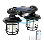 Lampa solara dubla 182LED cu senzor de miscare 3 moduri de iluminare telecomanda