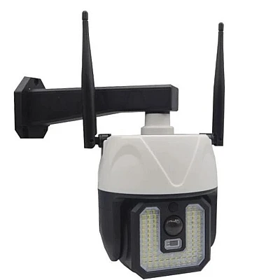 Lampa solara tip camera supraveghere falsa CCTV cu senzor si 2 antene Lampa solara tip camera supraveghere falsa CCTV cu senzor si 2 antene