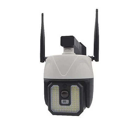 Lampa solara tip camera supraveghere falsa CCTV cu senzor si 2 antene Lampa solara tip camera supraveghere falsa CCTV cu senzor si 2 antene