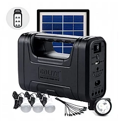 Kit solar GD Lite 1 dotat cu dispozitive USB cu 3 becuri LED si acumulator de mare capacitate HA
