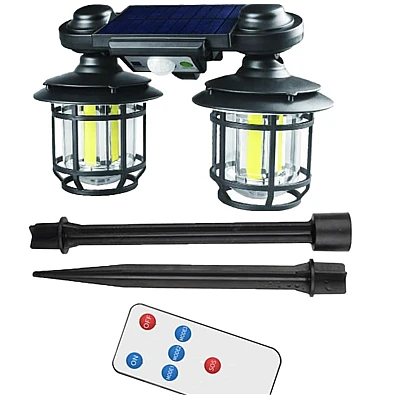 Lampa solara dubla cu senzor solar si telecomanda 20w 500 lumeni trei moduri de functionare Lampa solara dubla cu senzor solar si telecomanda 20w 500 lumeni trei moduri de functionare