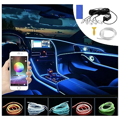 Banda LED auto design interactiv 6 m RGB impermeabil 12V 5W raza control 12 m control din aplicatie Banda LED auto design interactiv 6 m RGB impermeabil 12V 5W raza control 12 m control din aplicatie