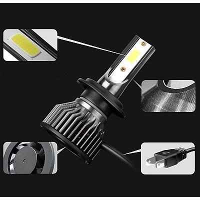 Set 2 becuri LED auto F2 H1 putere 100W temperatura 6000K lumina alba rece 12000 lumeni XL Set 2 becuri LED auto F2 H1 putere 100W temperatura 6000K lumina alba rece 12000 lumeni XL
