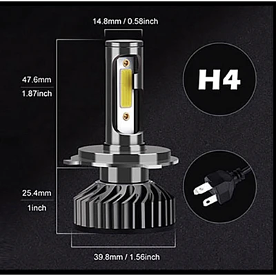 Set 2 becuri LED auto F2 H4 putere 100W temperatura 6000K lumina alba rece XL Set 2 becuri LED auto F2 H4 putere 100W temperatura 6000K lumina alba rece XL