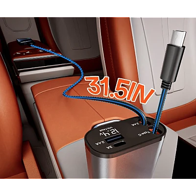 Incarcator auto Super Fast Charge Q9 5 in 1 de 120W 2 Cabluri Incarcator auto Super Fast Charge Q9 5 in 1 de 120W 2 Cabluri