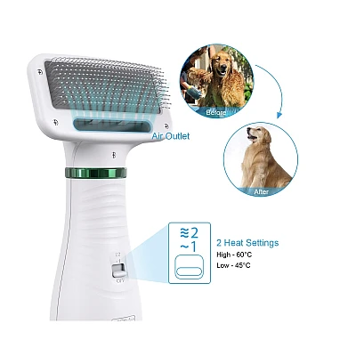 Perie 2 in 1 functie de uscator de par pentru animalele de companie Perie 2 in 1 functie de uscator de par pentru animalele de companie