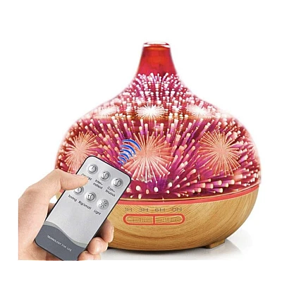 Difuzor Aromaterapie 3D capacitate 500 ml lumini LED multicolore model artificii Difuzor Aromaterapie 3D capacitate 500 ml lumini LED multicolore model artificii