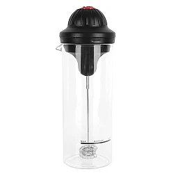Spumator de lapte functioneaza cu baterii usor de utilizat 450 ml sticla negru/transparent