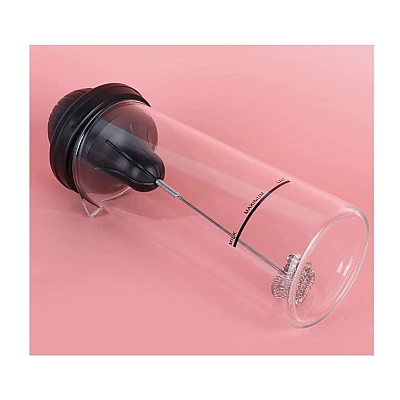 Spumator de lapte functioneaza cu baterii usor de utilizat 450 ml sticla negru/transparent Spumator de lapte functioneaza cu baterii usor de utilizat 450 ml sticla negru/transparent