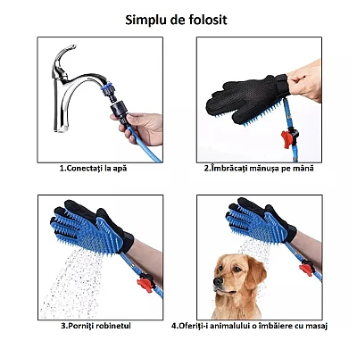 Perie tip manusa pentru spalare si masare caini/ pisici sau alte animale de companie Perie tip manusa pentru spalare si masare caini/ pisici sau alte animale de companie