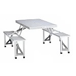 Set Masa pliabila Picnic tip Geamantan cu 4 Scaune din Aluminiu