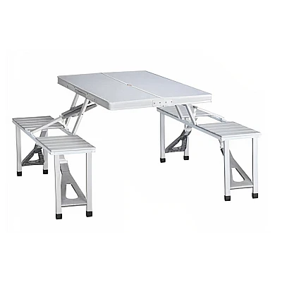 Set Masa pliabila Picnic tip Geamantan cu 4 Scaune din Aluminiu Set Masa pliabila Picnic tip Geamantan cu 4 Scaune din Aluminiu