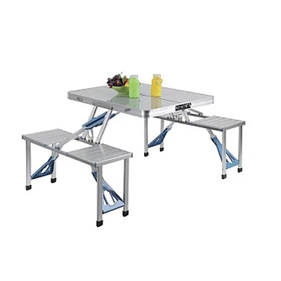 Set Masa pliabila Picnic tip Geamantan cu 4 Scaune din Aluminiu Set Masa pliabila Picnic tip Geamantan cu 4 Scaune din Aluminiu
