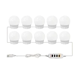 Set 10 Becuri LED pentru Oglinda de Machiaj cu 3 Moduri de Iluminare