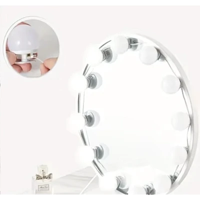 Set 10 Becuri LED pentru Oglinda de Machiaj cu 3 Moduri de Iluminare Set 10 Becuri LED pentru Oglinda de Machiaj cu 3 Moduri de Iluminare