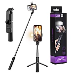 Selfie stick Bluetooth trepied stabil cu LED Q02S de 104cm