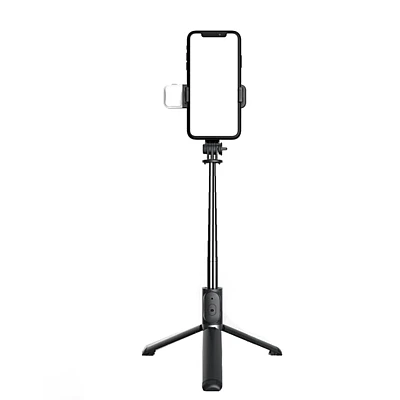Selfie stick Bluetooth trepied stabil cu LED Q02S de 104cm Selfie stick Bluetooth trepied stabil cu LED Q02S de 104cm