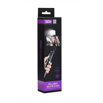 Selfie stick Bluetooth trepied stabil cu LED Q02S de 104cm Selfie stick Bluetooth trepied stabil cu LED Q02S de 104cm