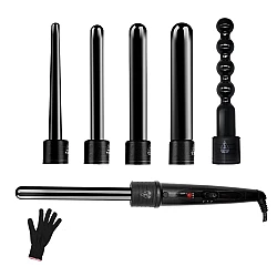 Ondulator 6 in 1 invelis ceramic 2 trepte temperatura 230 grade Manusa Negru