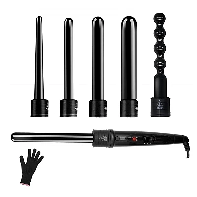 Ondulator 6 in 1 invelis ceramic 2 trepte temperatura 230 grade Manusa Negru Ondulator 6 in 1 invelis ceramic 2 trepte temperatura 230 grade Manusa Negru