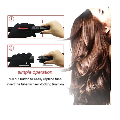 Ondulator 6 in 1 invelis ceramic 2 trepte temperatura 230 grade Manusa Negru Ondulator 6 in 1 invelis ceramic 2 trepte temperatura 230 grade Manusa Negru