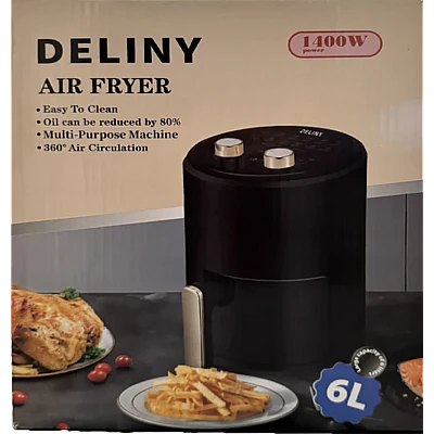 Friteuza fara ulei cu aer cald butoane reglaj Air Fryer 1400W 6L Friteuza fara ulei cu aer cald butoane reglaj Air Fryer 1400W 6L