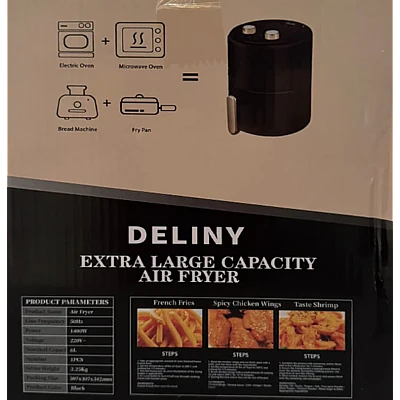 Friteuza fara ulei cu aer cald butoane reglaj Air Fryer 1400W 6L Friteuza fara ulei cu aer cald butoane reglaj Air Fryer 1400W 6L