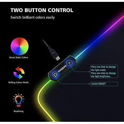 Mouse pad gaming cu iluminare LED RGB 30 x 80 cm Mouse pad gaming cu iluminare LED RGB 30 x 80 cm
