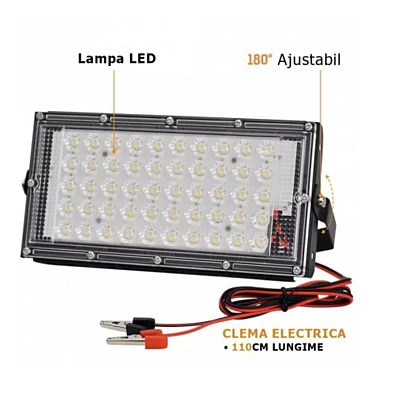 Proiector 100W 12V 96 led smd cu lupa Dreptunghoular CaiCai CLESTI Proiector 100W 12V 96 led smd cu lupa Dreptunghoular CaiCai CLESTI