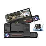Camera auto de bord tripla Full HD 1080P 3 camere fata+interior+marsarier Senzor de coliziune G-senzor Filmare continua Vedere nocturna