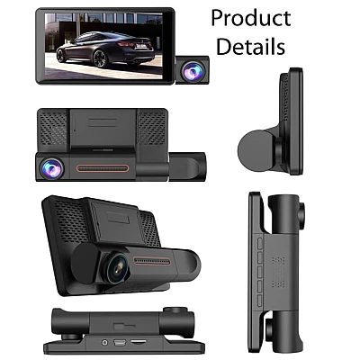 Camera auto de bord tripla Full HD 1080P 3 camere fata+interior+marsarier Senzor de coliziune G-senzor Filmare continua Vedere nocturna Camera auto de bord tripla Full HD 1080P 3 camere fata+interior+marsarier Senzor de coliziune G-senzor Filmare continua Vedere nocturna