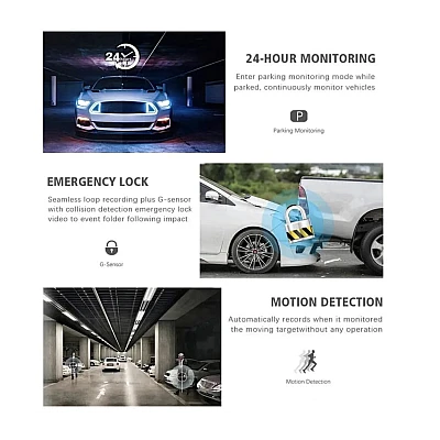 Camera auto de bord tripla Full HD 1080P 3 camere fata+interior+marsarier Senzor de coliziune G-senzor Filmare continua Vedere nocturna Camera auto de bord tripla Full HD 1080P 3 camere fata+interior+marsarier Senzor de coliziune G-senzor Filmare continua Vedere nocturna