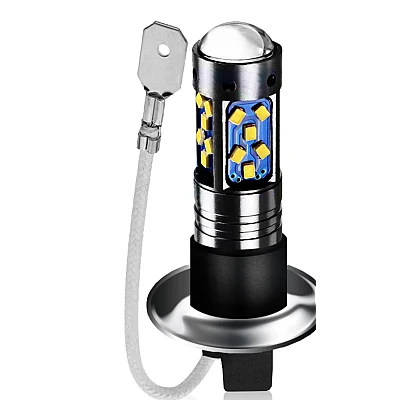 Set 2 becuri auto LED H3 cu lupa 60W 27 SMD 12V 6000K Set 2 becuri auto LED H3 cu lupa 60W 27 SMD 12V 6000K