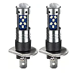 Set 2 becuri auto LED H1 cu lupa 60W 27 SMD 12V 6000K 7000lm