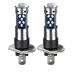 Set 2 becuri auto LED H1 cu lupa 60W 27 SMD 12V 6000K 7000lm