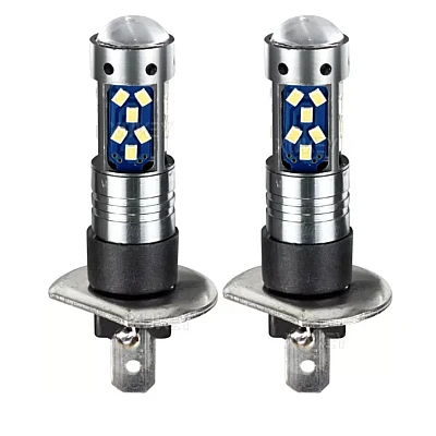 Set 2 becuri auto LED H1 cu lupa 60W 27 SMD 12V 6000K 7000lm Set 2 becuri auto LED H1 cu lupa 60W 27 SMD 12V 6000K 7000lm