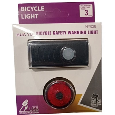 Set far si stop pentru bicicleta HY028 cu incarcare USB Set far si stop pentru bicicleta HY028 cu incarcare USB