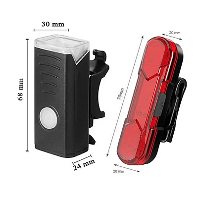Set far si stop pentru bicicleta HY027 cu incarcare USB Set far si stop pentru bicicleta HY027 cu incarcare USB