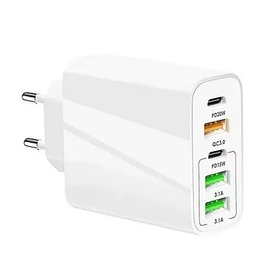Incarcator priza 65W cu 3 porturi USB 2 porturi PD/Type C incarcare rapida Incarcator priza 65W cu 3 porturi USB 2 porturi PD/Type C incarcare rapida