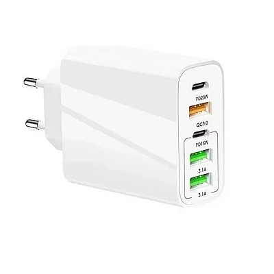 Incarcator priza 65W cu 3 porturi USB 2 porturi PD/Type C incarcare rapida Incarcator priza 65W cu 3 porturi USB 2 porturi PD/Type C incarcare rapida