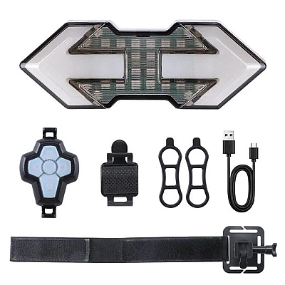 Set semnalizator bicicleta HYD 040 cu incarcare USB si telecomanda Set semnalizator bicicleta HYD 040 cu incarcare USB si telecomanda