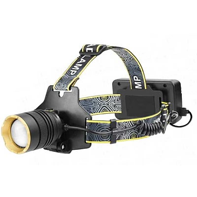 Lanterna frontala BL X4 cu LED acumulator detasabil Li ion cu incarcare la USB afisaj LCD baterie