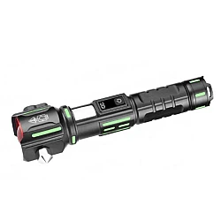Lanterna aluminiu RTY 827 cu LED 30W incarcare USB acumulator 18650 lampa COB Ciocan de Urgenta si Cutter