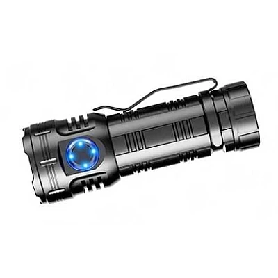 Lanterna compacta de aluminiu BL F82 cu 8 LED XPG magnet si clips incarcare USB acumulator 26650 Lumina Rosie SOS Lanterna compacta de aluminiu BL F82 cu 8 LED XPG magnet si clips incarcare USB acumulator 26650 Lumina Rosie SOS