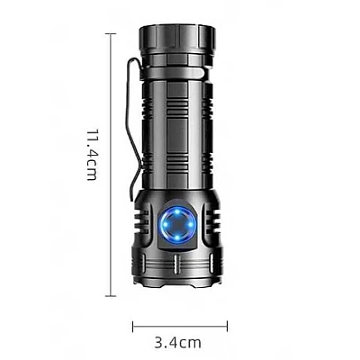 Lanterna compacta de aluminiu BL F82 cu 8 LED XPG magnet si clips incarcare USB acumulator 26650 Lumina Rosie SOS Lanterna compacta de aluminiu BL F82 cu 8 LED XPG magnet si clips incarcare USB acumulator 26650 Lumina Rosie SOS