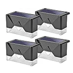 Set 4 Lampi Solare LED pentru scari gard stalpi rezistent la apa senzor de Lumina 8,1 cm x 5 cm x 4,5 cm Lumina Calda