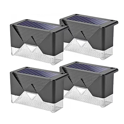 Set 4 Lampi Solare LED pentru scari gard stalpi rezistent la apa senzor de Lumina 8,1 cm x 5 cm x 4,5 cm Lumina Calda Set 4 Lampi Solare LED pentru scari gard stalpi rezistent la apa senzor de Lumina 8,1 cm x 5 cm x 4,5 cm Lumina Calda