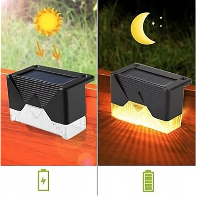 Set 4 Lampi Solare LED pentru scari gard stalpi rezistent la apa senzor de Lumina 8,1 cm x 5 cm x 4,5 cm Lumina Calda Set 4 Lampi Solare LED pentru scari gard stalpi rezistent la apa senzor de Lumina 8,1 cm x 5 cm x 4,5 cm Lumina Calda