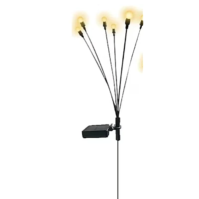 Lampa solara cu 6 Bulbi ALB CALD de gradina tip licurici Lampa solara cu 6 Bulbi ALB CALD de gradina tip licurici