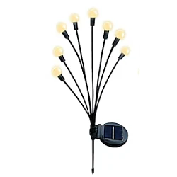 Lampa solara cu 6 Bulbi ALB CALD de gradina tip licurici